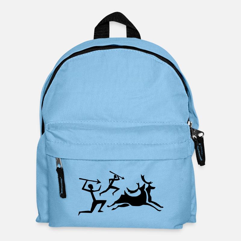 Cave painting hunter - Kids' Backpack - light blue