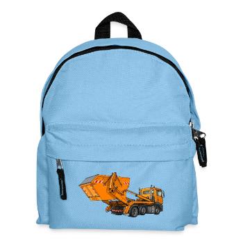 Truck with skip, skip loader - Kids' Backpack - light blue - Front