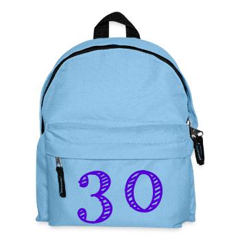 30 JAHRE. 30-JÄHRIGES JUBILÄUM. GEBURTSTAG 30 JAHRE. 30 - Kinder Rucksack - Hellblau - Vorne