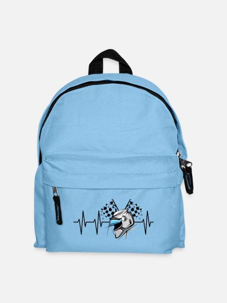 racing Helm puls Motorsport Herzschlag Symbol Helm - Kinder Rucksack - Hellblau