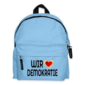 WIR LIEBEN DEMOKRATIE - Kinder Rucksack - Hellblau - Vorne