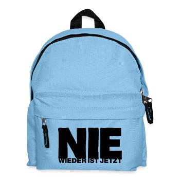 Nie wieder ist jetzt - Gegen Rechts, gegen Hetze - Kinder Rucksack - Hellblau - Vorne