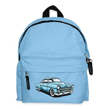 Nostalgisches Retro-Auto Design - Kinder Rucksack - Hellblau - Vorne