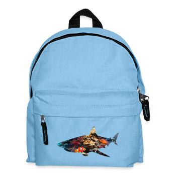 Récif de corail requin poisson silhouette - Sac à dos Enfant - bleu clair - Devant