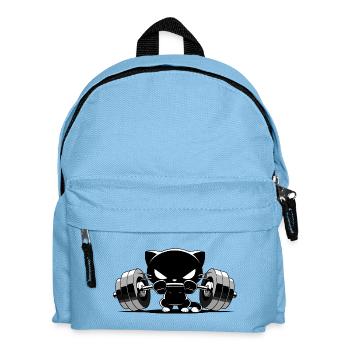 Bodybuilder Cat | Cute Gym Power Motif - Kids' Backpack - light blue - Front