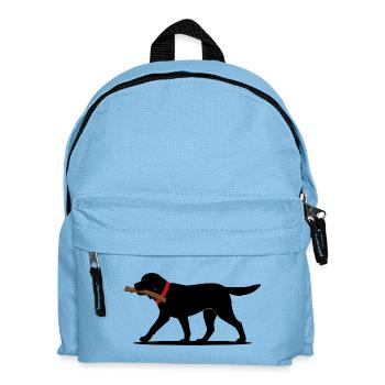 Labrador Retriever Spiel Apportieren Schwarzer Labrador - Kinder Rucksack - Hellblau - Vorne