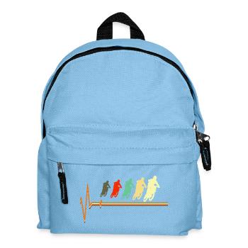 Dirt Racing Heartbeat Retro Motocross Pulse - Kids' Backpack - light blue - Front
