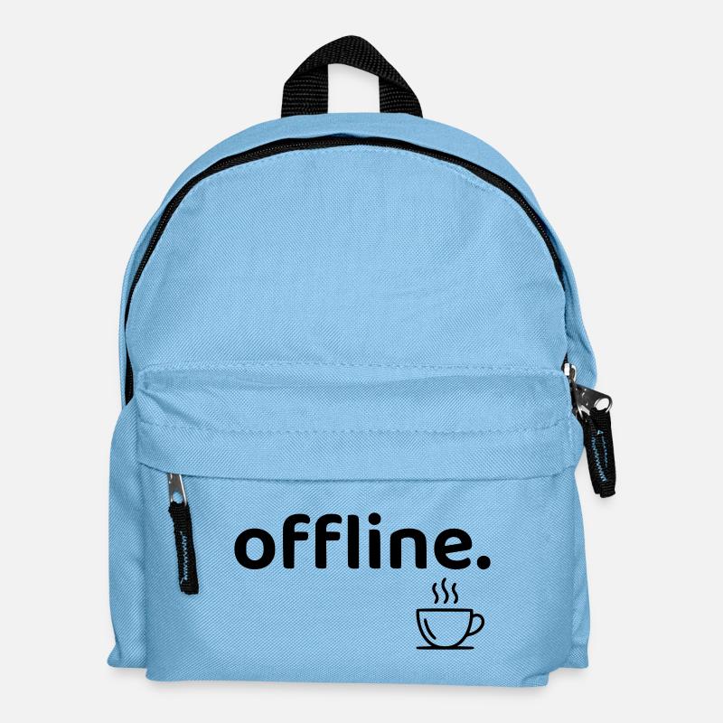 Offline Minimal Coffee Aesthetic Shirt - Kids' Backpack - light blue
