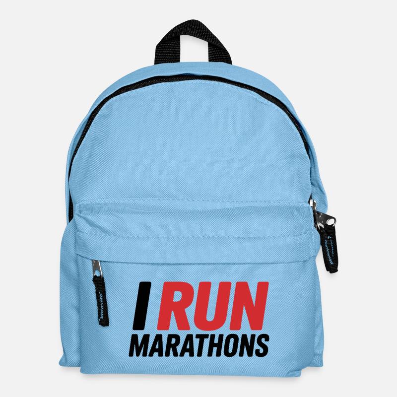 I Run Marathon lettering - Kids' Backpack - light blue