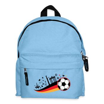 Germany Football Fan Design – Black Red Gold - Kids' Backpack - light blue - Front