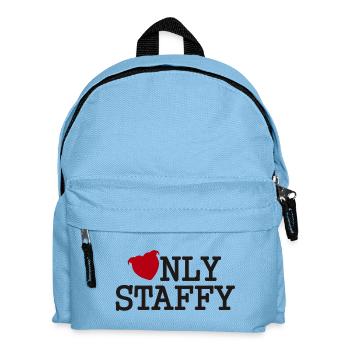Nur Staffy mit Staffie-Herzkopf - 027 - Kinder Rucksack - Hellblau - Vorne