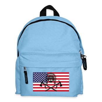 Indian skull and American flag - Kids' Backpack - light blue - Front