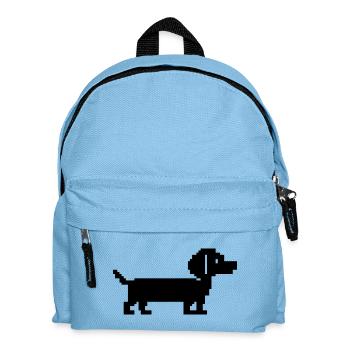 Dachshund Dachshund Retro Pixel Art - Kids' Backpack - light blue - Front