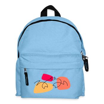 Lineart crab with color background - Kids' Backpack - light blue - Front