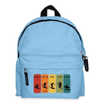 Retro-Surf-Stufen Paddel-Pop-up-Fahrt Ufer - Kinder Rucksack - Hellblau - Vorne