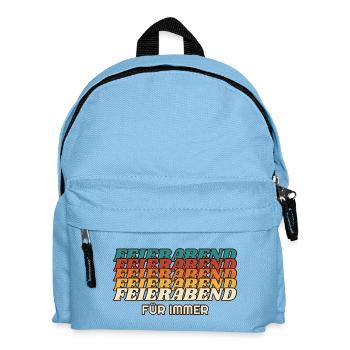 Feierabend für immer - Retro Schrift - Kinder Rucksack - Hellblau - Vorne