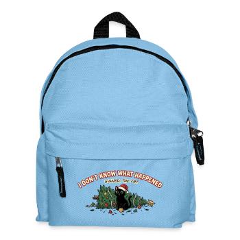 Weihnachtskatze Baum umgeworfen Lustiger Spruch - Kinder Rucksack - Hellblau - Vorne