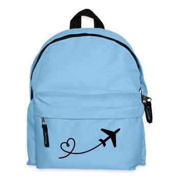 Airplane flyer with heart in black - Kids' Backpack - light blue - Front