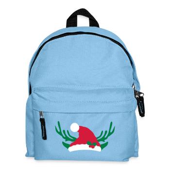 Elves cap with holly and antlers - Kids' Backpack - light blue - Front