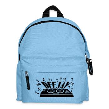 Deejay mit Plattenspieler und Tönen - Kinder Rucksack - Hellblau - Vorne