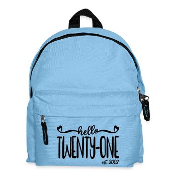 21. Geburtstag Frauen Hallo Einundzwanzig Est. 2002 - Kinder Rucksack - Hellblau - Vorne