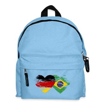 Deutschland Brasilien Flagge used Herz - Kinder Rucksack - Hellblau - Vorne