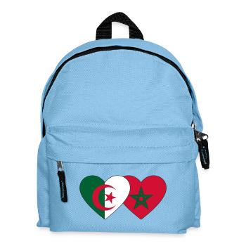 Algeria Morocco Flag Heart - Kids' Backpack - light blue - Front