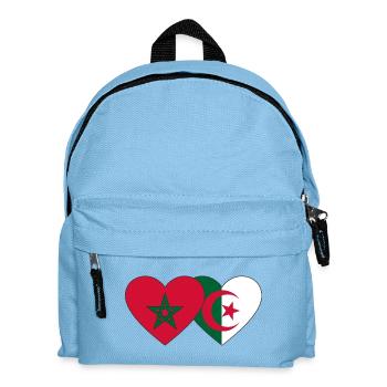 Morocco Algeria Flag Heart - Kids' Backpack - light blue - Front
