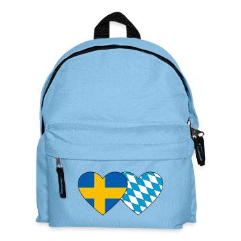Sweden Bavaria Flag Heart - Kids' Backpack - light blue - Front
