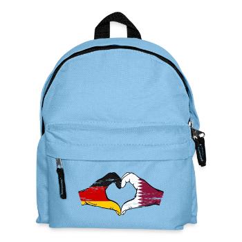 Deutschland Katar Flagge Hände Herzform used - Kinder Rucksack - Hellblau - Vorne