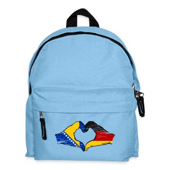 Bosnien Deutschland Flagge Hände Herzform used - Kinder Rucksack - Hellblau - Vorne