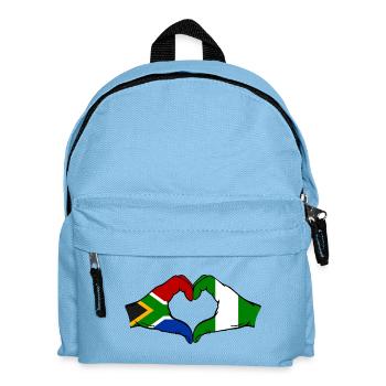 Südafrika Nigeria Flagge Hände Herzform - Kinder Rucksack - Hellblau - Vorne