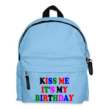 kiss me it's my birthday - Kinder Rucksack - Hellblau - Vorne