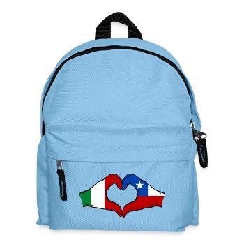 Italien Chile Flagge Hände Herzform - Kinder Rucksack - Hellblau - Vorne