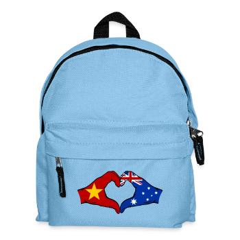 Vietnam Australia Flag Hands Heart Shape - Kids' Backpack - light blue - Front