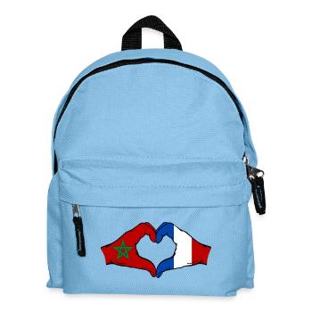 Drapeau du Maroc France Aiguilles Coeur - Sac à dos Enfant - bleu clair - Devant