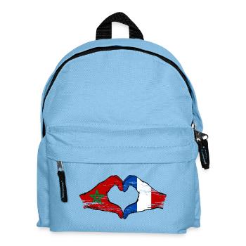 Drapeau du Maroc France Aiguilles Coeur - Sac à dos Enfant - bleu clair - Devant