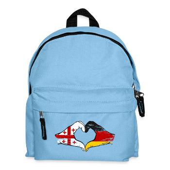 Géorgie Allemagne Drapeau Mains Coeur Forme utilisation - Sac à dos Enfant - bleu clair - Devant