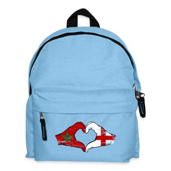 Maroc Angleterre drapeau mains coeur utilisé - Sac à dos Enfant - bleu clair - Devant