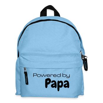 Powered by Papa Vatertag - Kinder Rucksack - Hellblau - Vorne