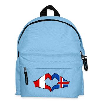 Peru Island Flagge Hände Herzform - Kinder Rucksack - Hellblau - Vorne