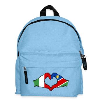 Italie Namibie drapeau mains forme coeur - Sac à dos Enfant - bleu clair - Devant