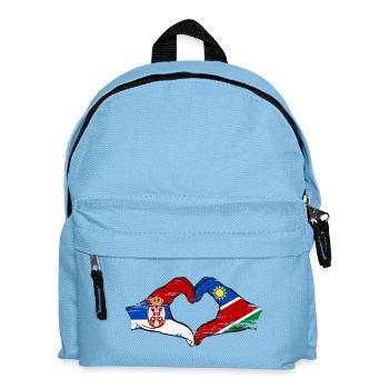 Serbie Namibie Drapeau Coeur utilisé - Sac à dos Enfant - bleu clair - Devant