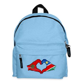 Maroc Namibie drapeau mains coeur forme - Sac à dos Enfant - bleu clair - Devant