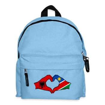 Albanie Namibie Drapeau Mains Coeur Forme - Sac à dos Enfant - bleu clair - Devant