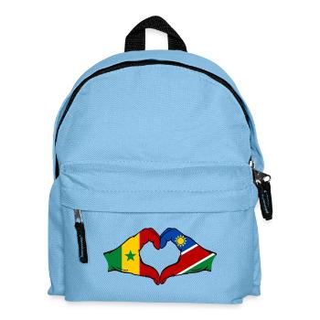 Senegal Namibia Flag Hands Heart Shape - Kids' Backpack - light blue - Front