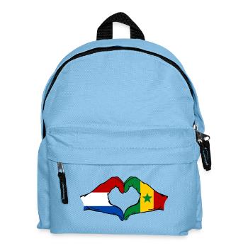 Holland Senegal Flagge Hände Herzform - Kinder Rucksack - Hellblau - Vorne