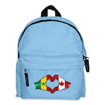 Senegal Kanada Flagge Hände Herzform - Kinder Rucksack - Hellblau - Vorne