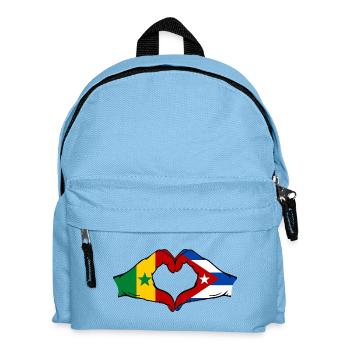 Senegal Kuba Flagge Hände Herzform - Kinder Rucksack - Hellblau - Vorne