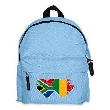 Südafrika Mali Flagge Herz used - Kinder Rucksack - Hellblau - Vorne